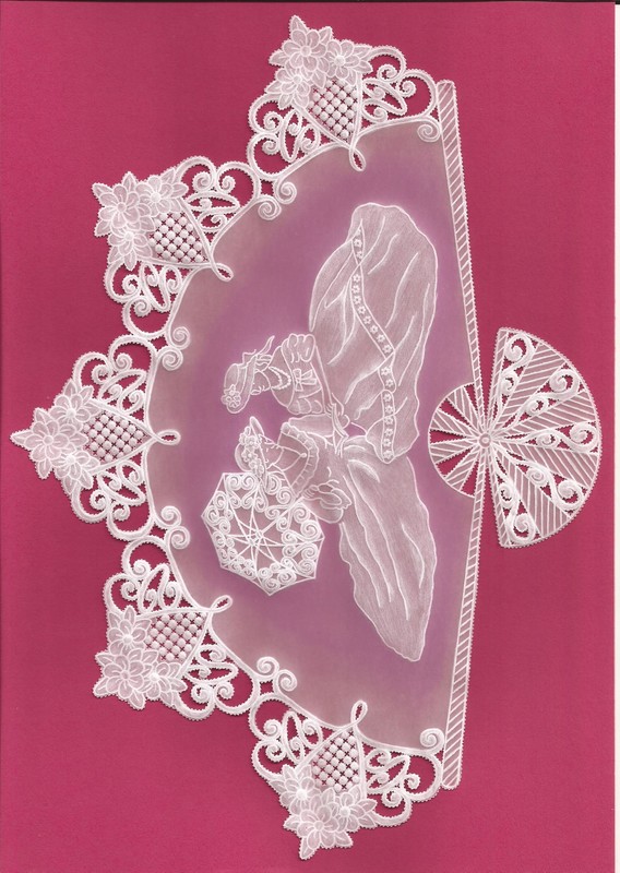 Eventail aux Elegantes dentelle