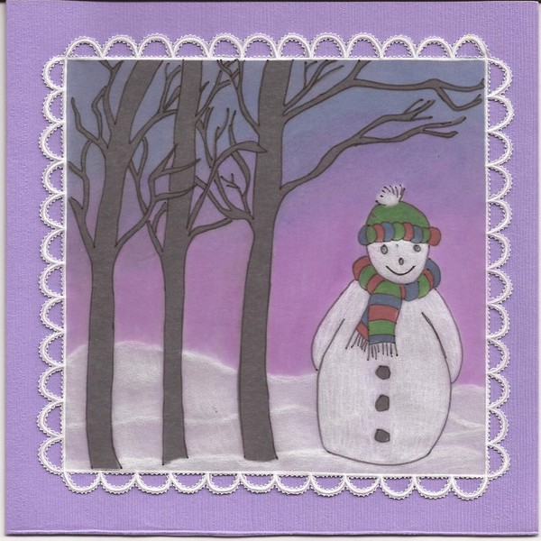 Bonhomme de neige dentelle de papier