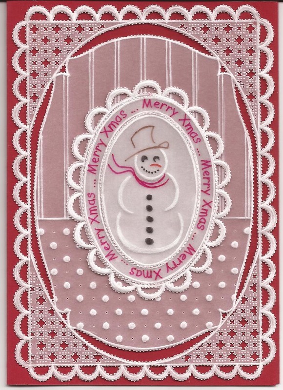 Bonhomme de neige noel dentelle de papier